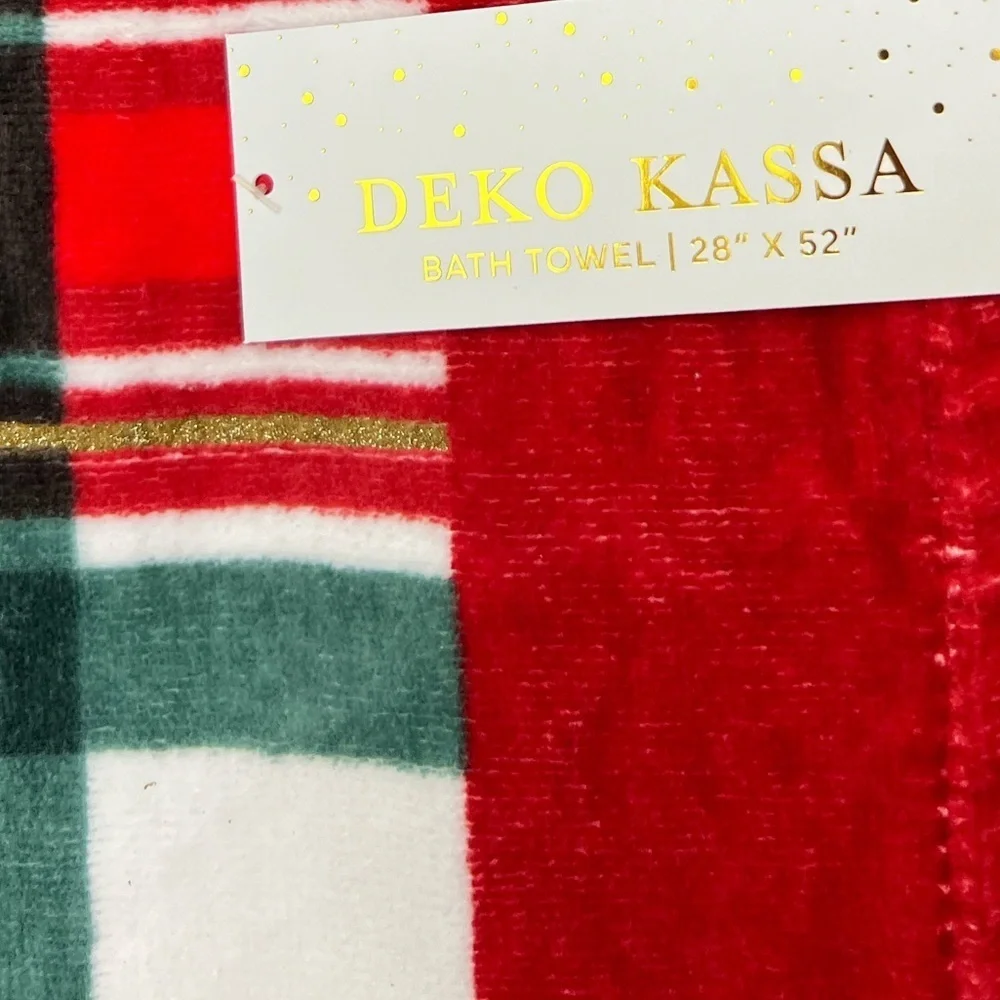 Deko Kassa - ‘Holiday Plaid bundle’ bath towel set. NWT Firm!